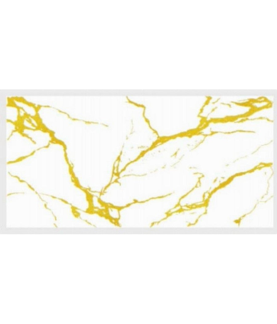 Pannello Adesivo Effetto Marmo Bianco Dorato Pareti Paraschizzi 300x60 Cm Stanza         
