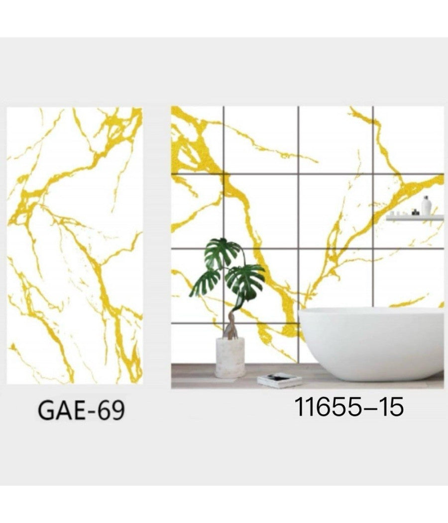 Pannello Adesivo Effetto Marmo Bianco Dorato Pareti Paraschizzi 300x60 Cm Stanza         