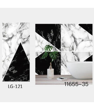 Pannello Adesivo Effetto Marmo Bianco Nero Pareti Paraschizzi 300 X 60 Cm Stanza         