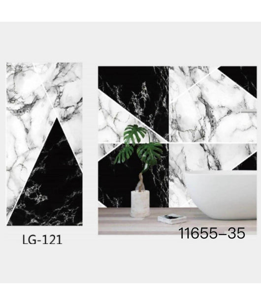 Pannello Adesivo Effetto Marmo Bianco Nero Pareti Paraschizzi 300 X 60 Cm Stanza         