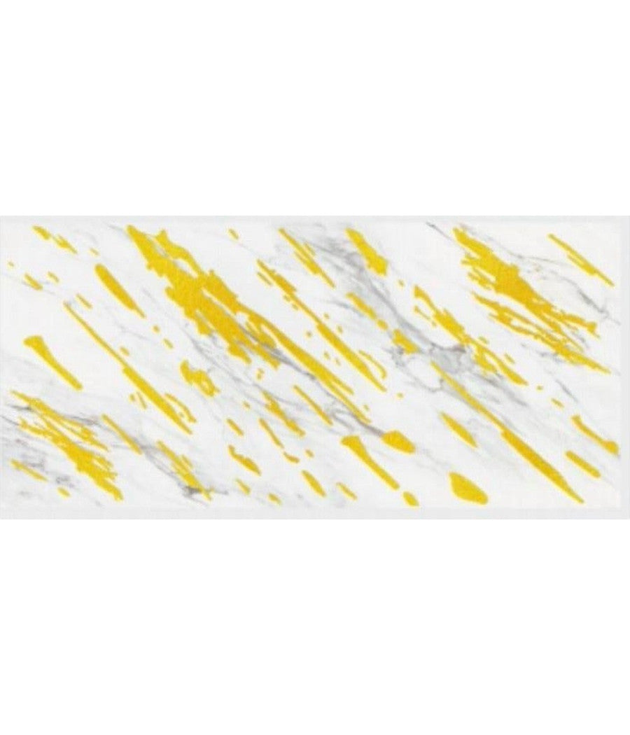 Pannello Adesivo Effetto Marmo Bianco Striato Oro Pareti Paraschizzi 300 X 60 Cm         