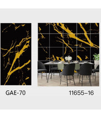 Pannello Adesivo Effetto Marmo Nero Striato Oro Pareti Paraschizzi 300x60cm Stanza         