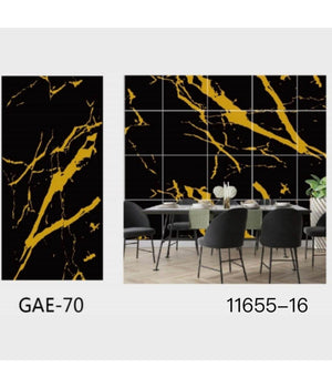 Pannello Adesivo Effetto Marmo Nero Striato Oro Pareti Paraschizzi 300x60cm Stanza         