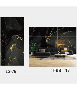 Pannello Adesivo Effetto Marmo Nero Venato Oro Pareti Paraschizzi 300x60cm Stanza         