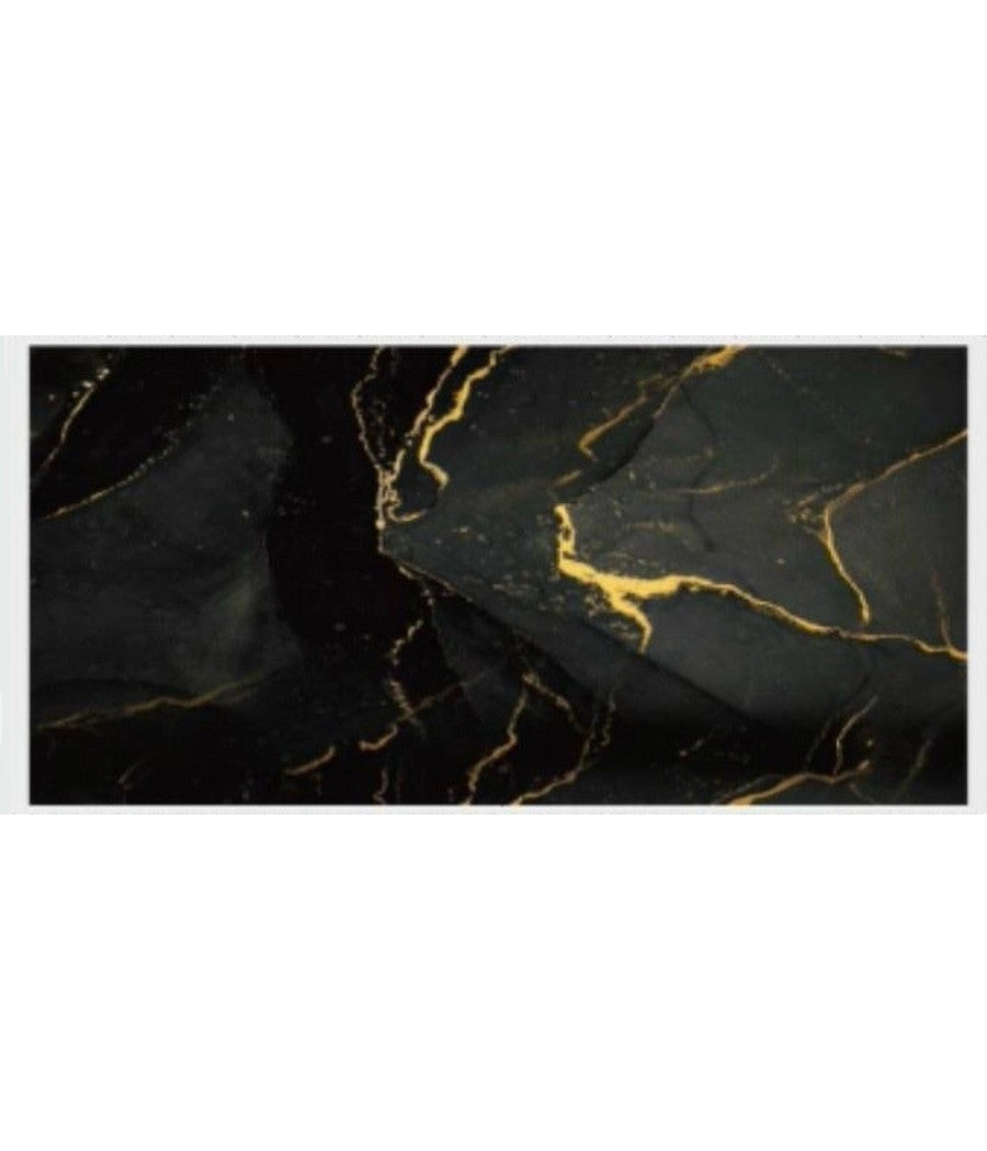 Pannello Adesivo Effetto Marmo Nero Venato Oro Pareti Paraschizzi 300x60cm Stanza         