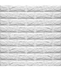 Pannello Adesivo Per Parete Decorazione Effetto Pietra Muro 3d 70 X 60 Cm Bianco         