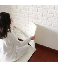 Pannello Adesivo Per Parete Decorazione Effetto Pietra Muro 3d 70 X 60 Cm Bianco         