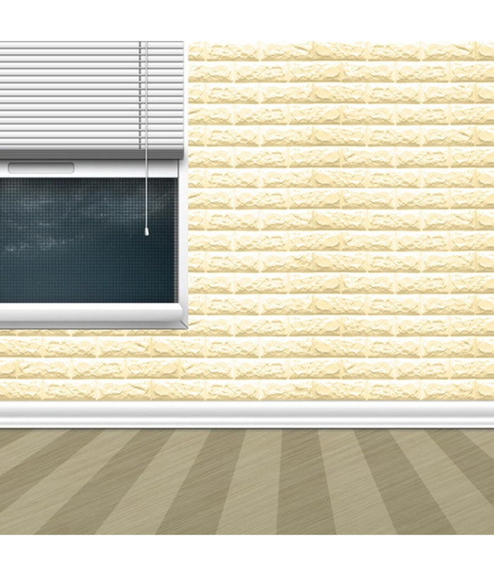 Pannello Adesivo Per Decorazione Parete Effetto Pietra Muro 70 X 60 Cm Beige         