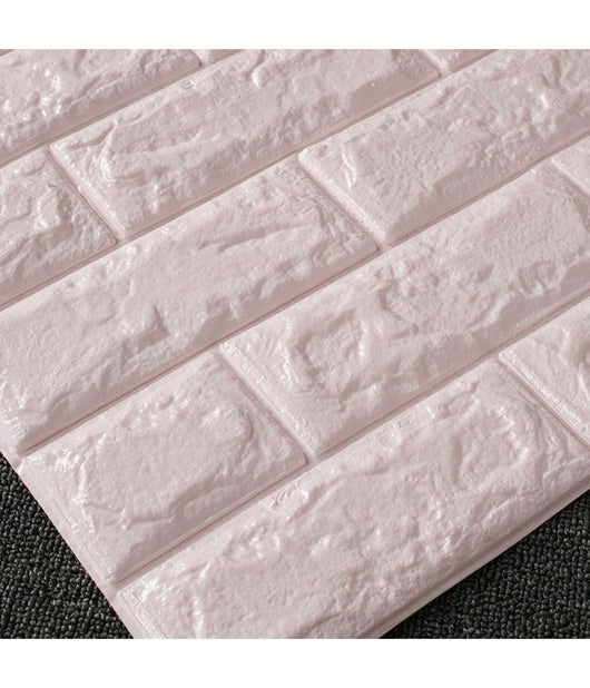 Pannello Adesivo Per Decorazione Parete Effetto Pietra Muro 70 X 60 Cm Rosa         