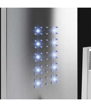 Pannello Colonna Doccia Cascata Pioggia Ugelli Idromassaggio Soffione Luci Led         