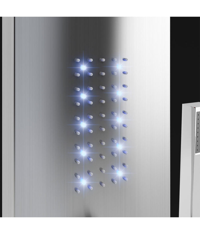 Pannello Colonna Doccia Cascata Pioggia Ugelli Idromassaggio Soffione Luci Led         