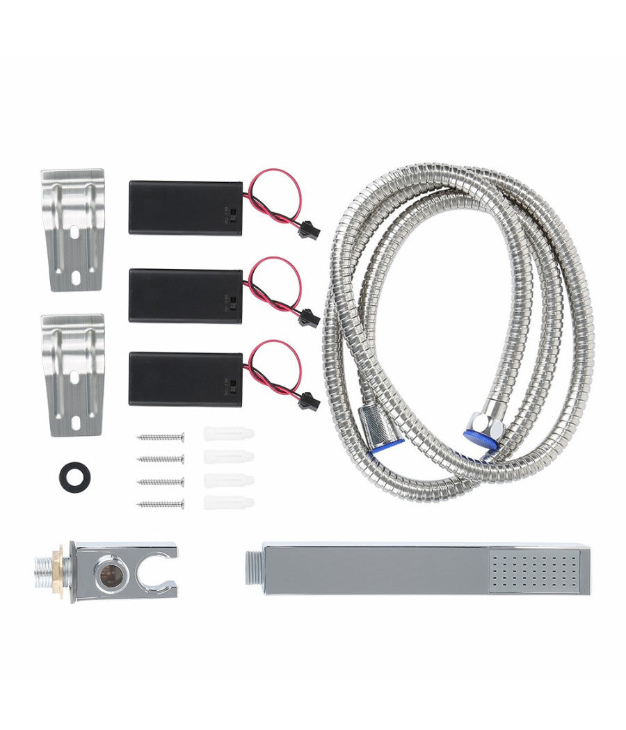 Pannello Colonna Doccia Cascata Pioggia Ugelli Idromassaggio Soffione Luci Led         
