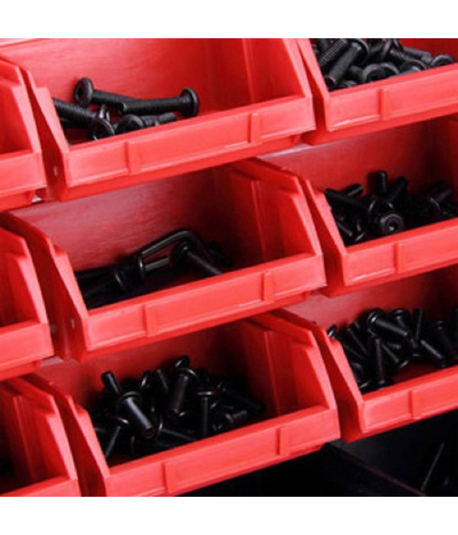 Pannello Da Parete Con 32 Box Contenitori Portautensili Organizer Porta Attrezzi         
