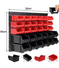 Pannello Da Parete Con 32 Box Contenitori Portautensili Organizer Porta Attrezzi         