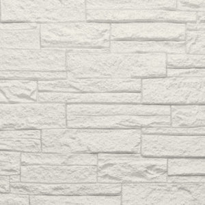 Pannello decorativo effetto pietra mattoni 3D set 12 pz 8,6 mt2 rivestimento murale in PU 120 x 60 x 2,5 Quarzite Bianco