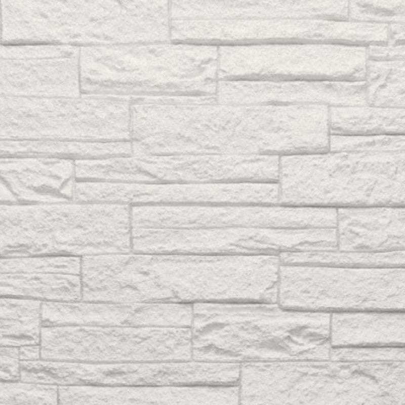 Pannello decorativo effetto pietra mattoni 3D set 12 pz 8,6 mt2 rivestimento murale in PU 120 x 60 x 2,5 Quarzite Bianco