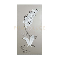 pannello decorativo per parete orchidea Sabbia e bianco in Ferro 80x50cmh