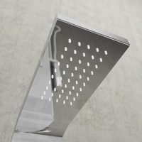 Pannello doccia 113x14cm in acciaio cromato a 3 funzioni con doccino e flessibile | Jog