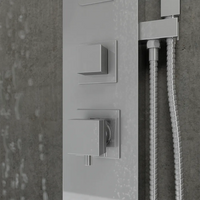 Pannello doccia 113x14cm in acciaio cromato a 3 funzioni con doccino e flessibile | Jog