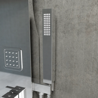 Pannello doccia 113x14cm in acciaio cromato a 3 funzioni con doccino e flessibile | Jog