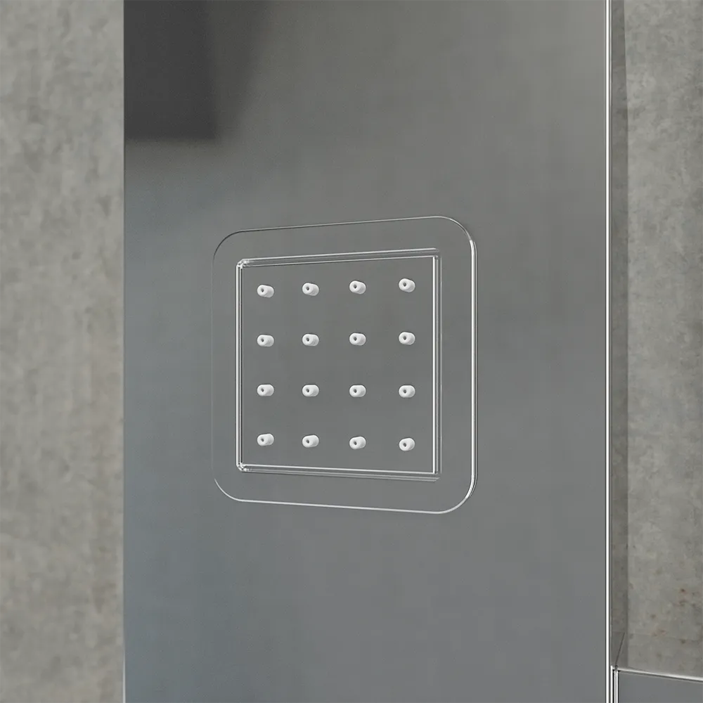 Pannello doccia 113x14cm in acciaio cromato a 3 funzioni con doccino e flessibile | Jog