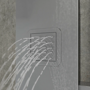 Pannello doccia 113x14cm in acciaio cromato a 3 funzioni con doccino e flessibile | Jog