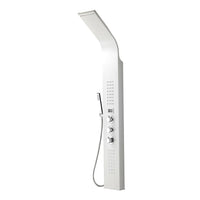 Pannello doccia bianco con 4 getti e monitor per la temperatura