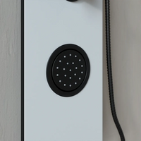 Pannello doccia 140x22cm in alluminio bianco e nero a 3 funzioni con doccino e flessible | Amur