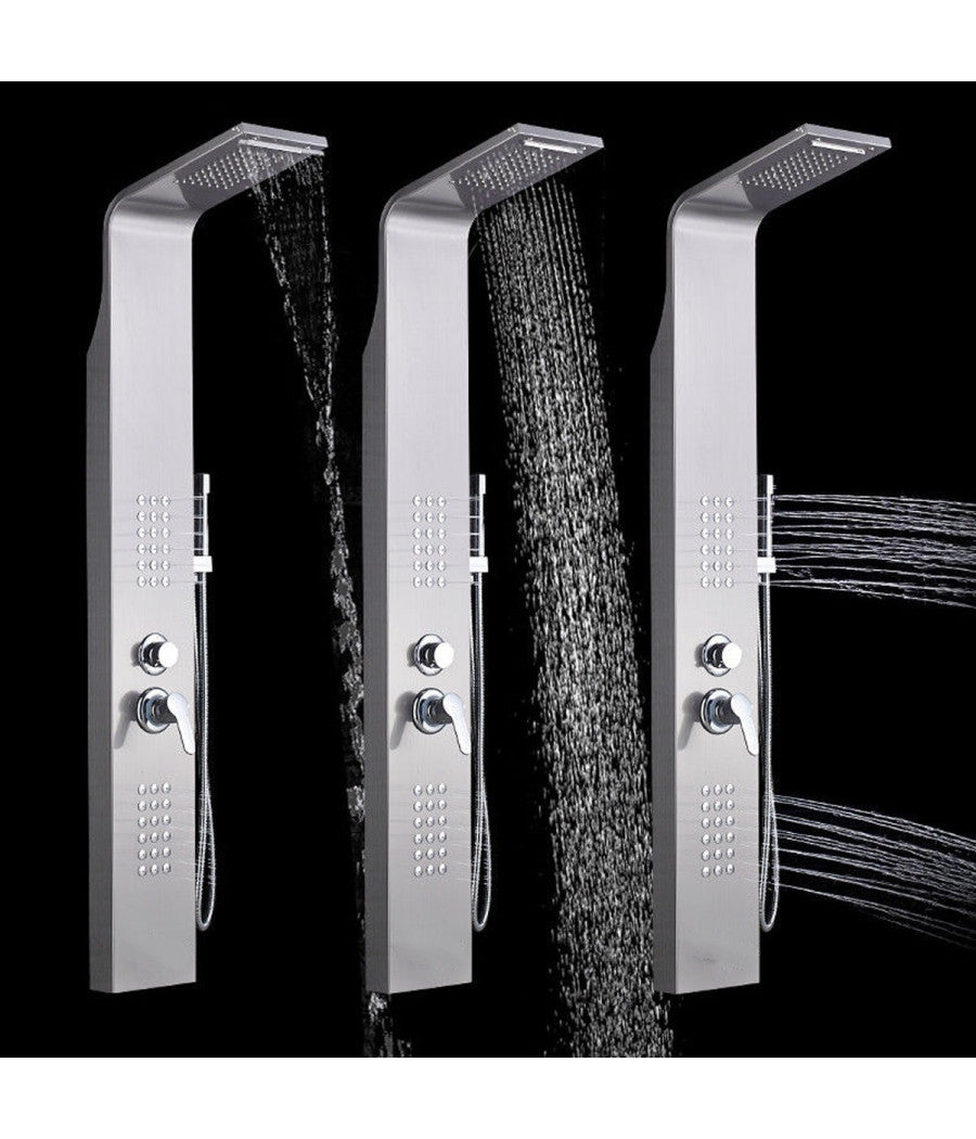 Pannello Doccia Colonna Cascata Pioggia Ugelli Idromassaggio Soffione Doccetta         