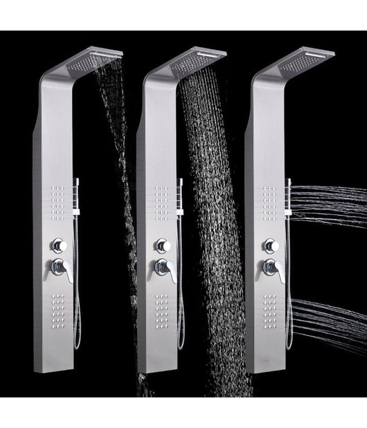 Pannello Doccia Colonna Cascata Pioggia Ugelli Idromassaggio Soffione Doccetta         