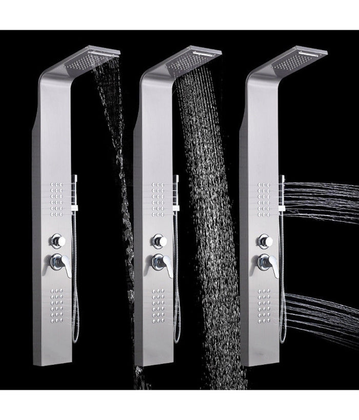 Pannello Doccia Colonna Cascata Pioggia Ugelli Idromassaggio Soffione Doccetta         