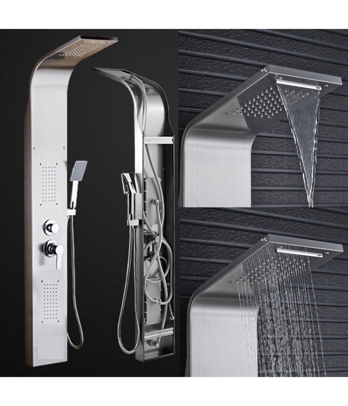 Pannello Doccia Colonna Cascata Pioggia Ugelli Idromassaggio Soffione Doccetta         