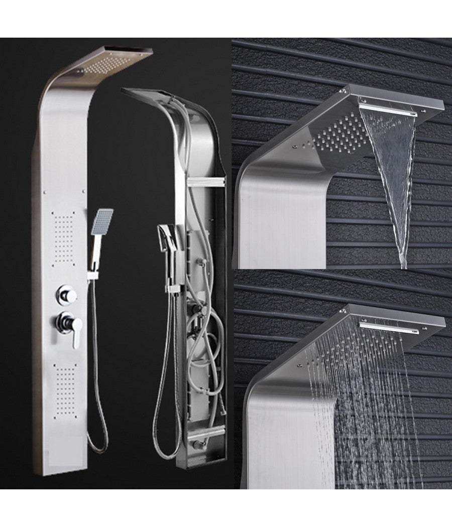 Pannello Doccia Colonna Cascata Pioggia Ugelli Idromassaggio Soffione Doccetta         