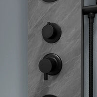 Pannello doccia 150x22cm in acciaio inox effetto cemento a 3 funzioni con doccino e flessibile | Bigar