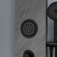 Pannello doccia 150x22cm in acciaio inox effetto cemento a 3 funzioni con doccino e flessibile | Bigar