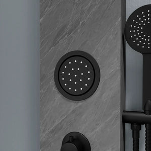 Pannello doccia 150x22cm in acciaio inox effetto cemento a 3 funzioni con doccino e flessibile | Bigar