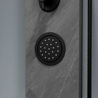 Pannello doccia 150x22cm in acciaio inox effetto cemento a 3 funzioni con doccino e flessibile | Bigar