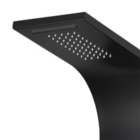 Pannello doccia idromassaggio in alluminio nero opaco con 4 getti