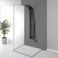 Pannello doccia idromassaggio in alluminio nero opaco con 4 getti