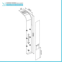 Pannello doccia multifunzione cromato lucido in acciaio inox con 4 getti