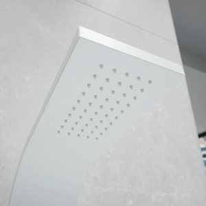 Pannello doccia in alluminio bianco opaco a 3 funzioni con doccino e flessibile | Nilo