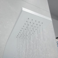 Pannello doccia in alluminio bianco opaco a 3 funzioni con doccino e flessibile | Nilo