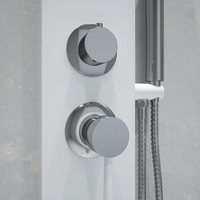 Pannello doccia in alluminio bianco opaco a 3 funzioni con doccino e flessibile | Nilo