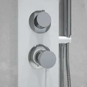 Pannello doccia in alluminio bianco opaco a 3 funzioni con doccino e flessibile | Nilo