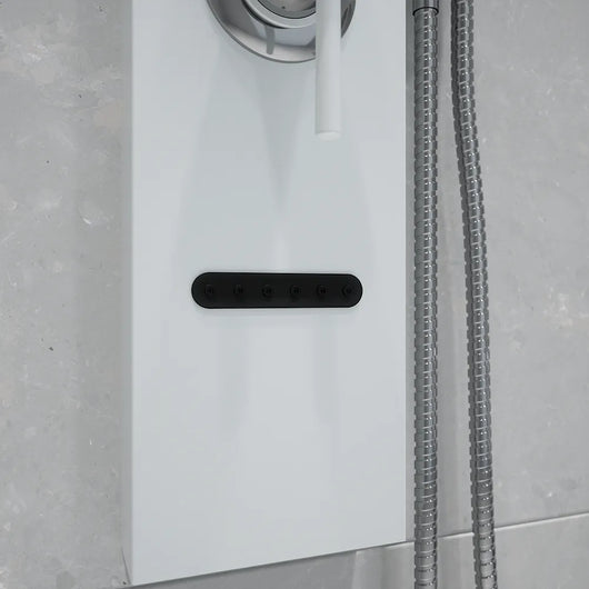 Pannello doccia in alluminio bianco opaco a 3 funzioni con doccino e flessibile | Nilo