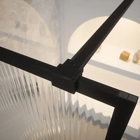 Doccia walk-in full frame 90 cm vetro cannettato profili neri | Rodi