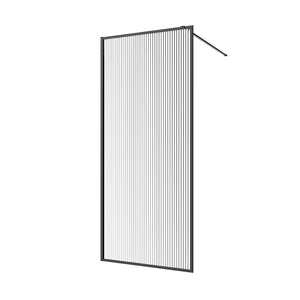 Doccia walk-in full frame 60 cm vetro cannettato profili neri | Rodi