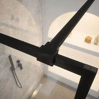 Doccia walk-in full frame 60 cm vetro trasparente profili neri | Rodi