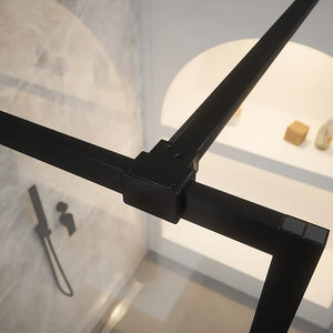 Doccia walk-in full frame 120 cm vetro trasparente profili neri | Rodi