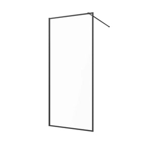 Doccia walk-in full frame 140 cm vetro trasparente profili neri | Rodi